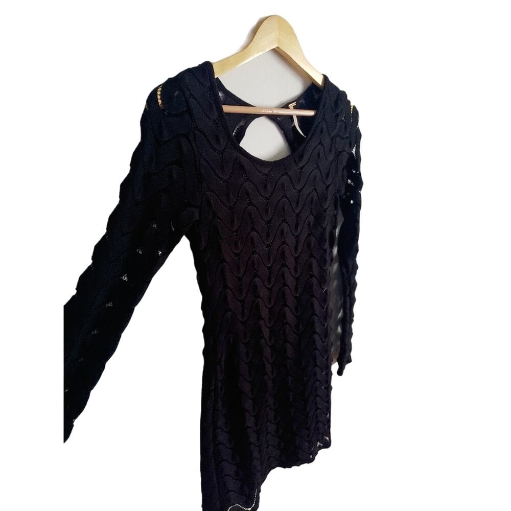 Free People Wild Thing Night Out Black Crochet Bodycon Mini Dress Size XS - Picture 6 of 9